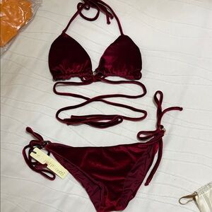 Elegant Burgundy Bikini Set